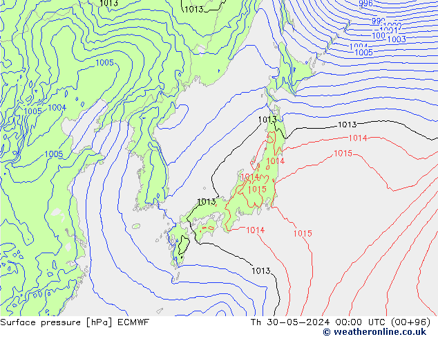 ciśnienie ECMWF czw. 30.05.2024 00 UTC