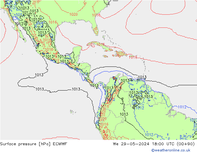 Bodendruck ECMWF Mi 29.05.2024 18 UTC