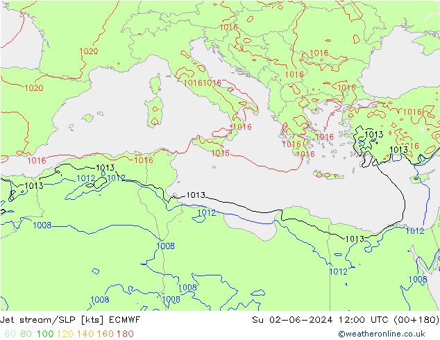 Prąd strumieniowy ECMWF nie. 02.06.2024 12 UTC