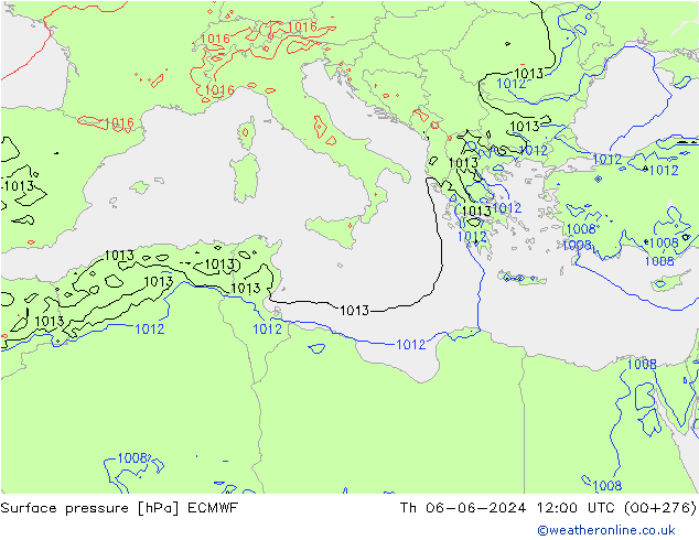 Yer basıncı ECMWF Per 06.06.2024 12 UTC