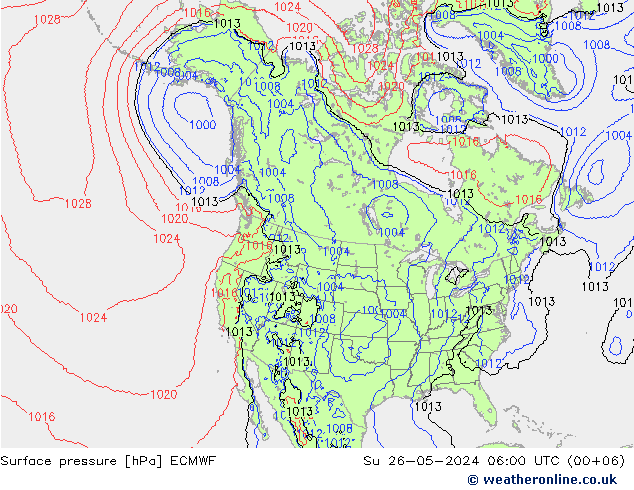 地面气压 ECMWF 星期日 26.05.2024 06 UTC