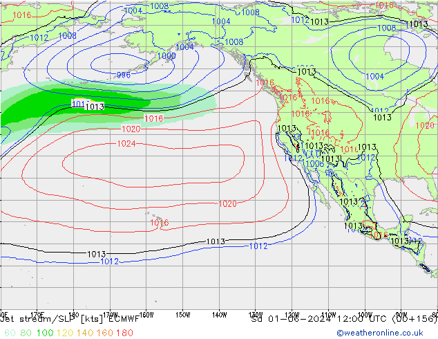 Jet stream ECMWF Sáb 01.06.2024 12 UTC