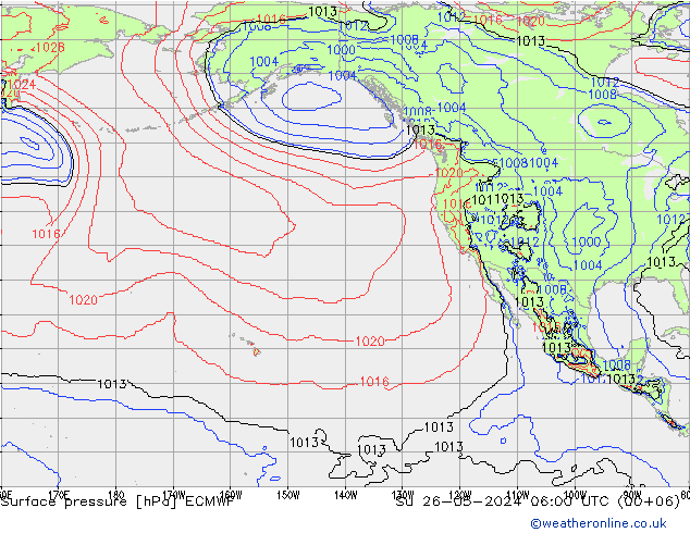 Yer basıncı ECMWF Paz 26.05.2024 06 UTC