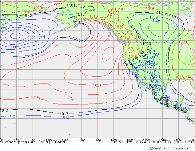 Surface pressure ECMWF Fr 31.05.2024 00 UTC