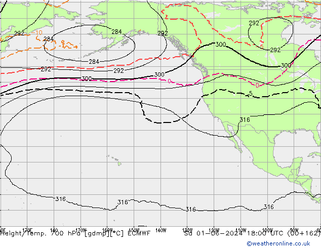 Géop./Temp. 700 hPa ECMWF sam 01.06.2024 18 UTC