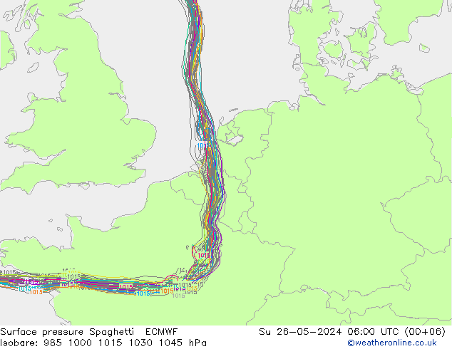 pression de l'air Spaghetti ECMWF dim 26.05.2024 06 UTC