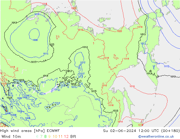 Windvelden ECMWF zo 02.06.2024 12 UTC