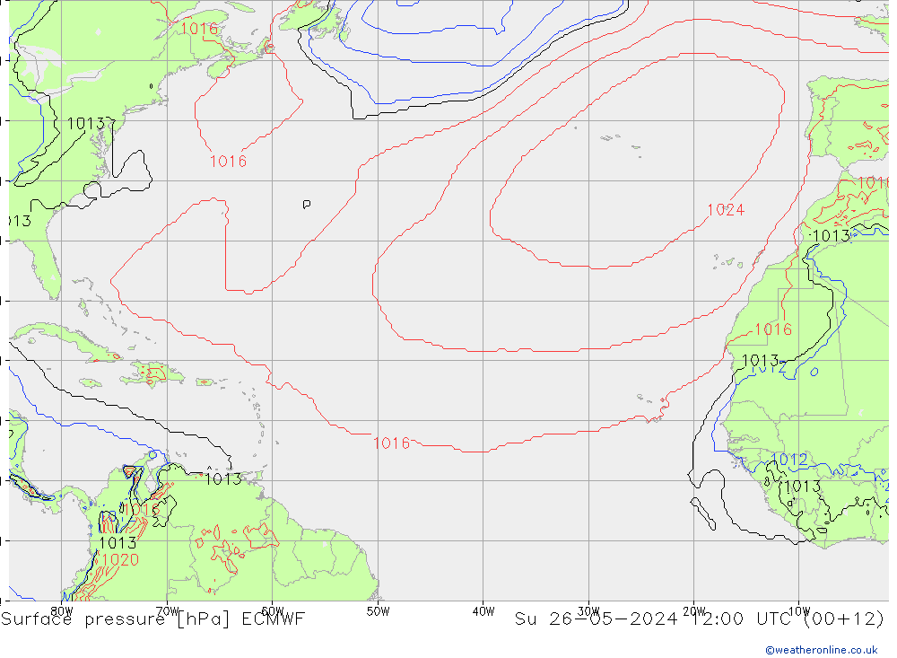 Bodendruck ECMWF So 26.05.2024 12 UTC