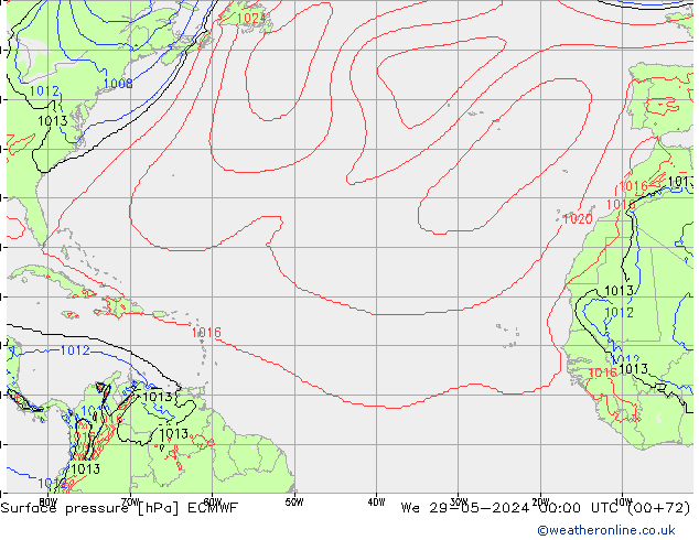 приземное давление ECMWF ср 29.05.2024 00 UTC