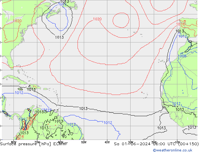 Yer basıncı ECMWF Cts 01.06.2024 06 UTC