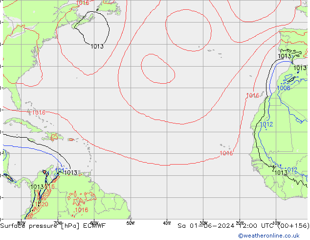 Luchtdruk (Grond) ECMWF za 01.06.2024 12 UTC