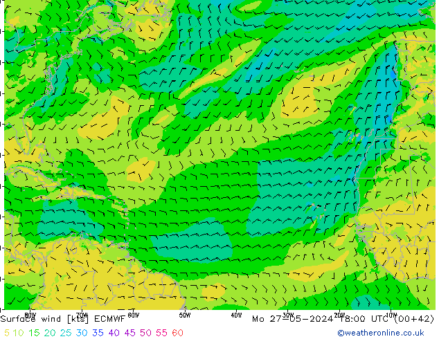 Surface wind ECMWF Po 27.05.2024 18 UTC