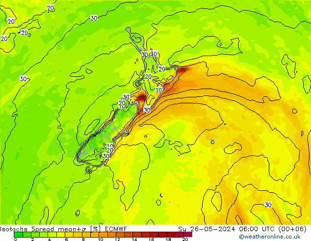 Isotachs Spread ECMWF dom 26.05.2024 06 UTC