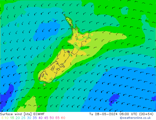 Surface wind ECMWF Tu 28.05.2024 06 UTC