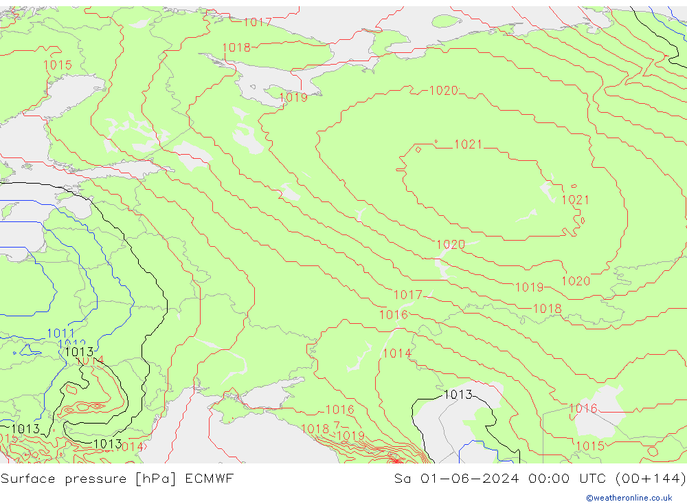 Bodendruck ECMWF Sa 01.06.2024 00 UTC