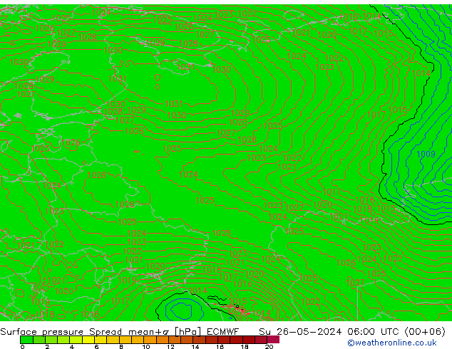 pressão do solo Spread ECMWF Dom 26.05.2024 06 UTC