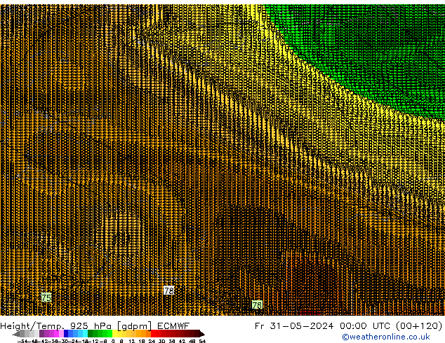 Height/Temp. 925 hPa ECMWF Fr 31.05.2024 00 UTC