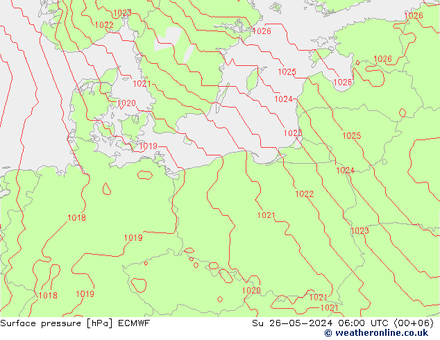 Bodendruck ECMWF So 26.05.2024 06 UTC