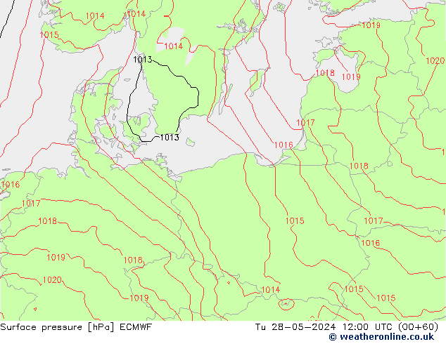 Surface pressure ECMWF Tu 28.05.2024 12 UTC