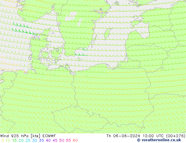 Rüzgar 925 hPa ECMWF Per 06.06.2024 12 UTC