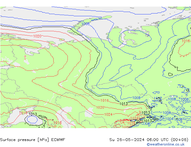 Yer basıncı ECMWF Paz 26.05.2024 06 UTC