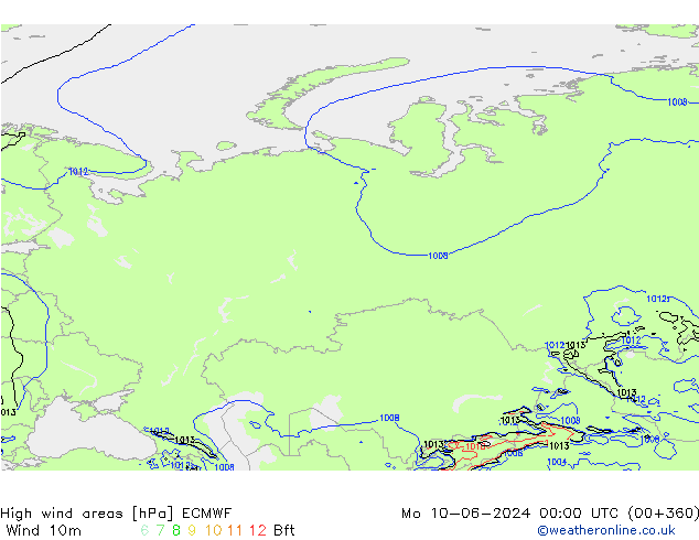 Windvelden ECMWF ma 10.06.2024 00 UTC