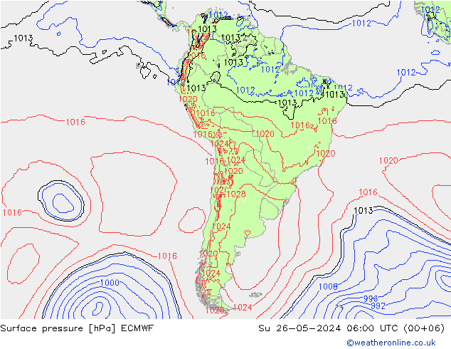 Yer basıncı ECMWF Paz 26.05.2024 06 UTC