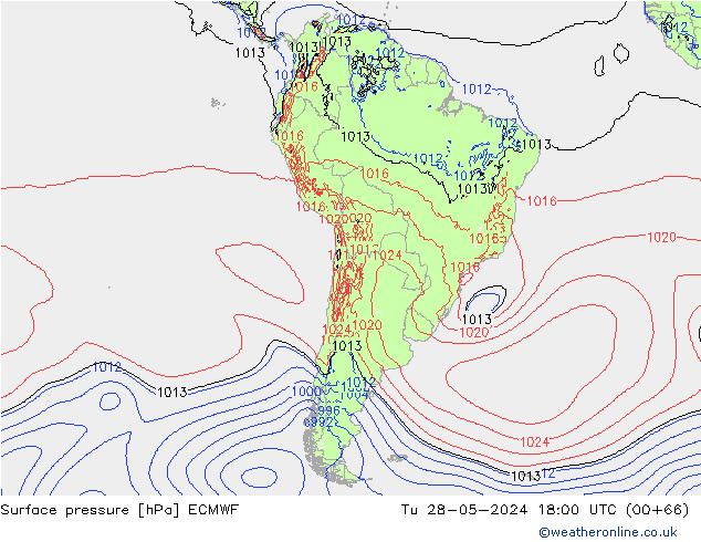 Surface pressure ECMWF Tu 28.05.2024 18 UTC