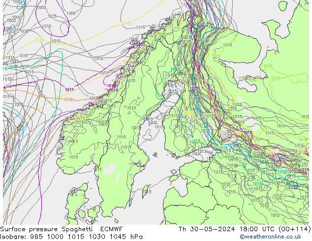 Yer basıncı Spaghetti ECMWF Per 30.05.2024 18 UTC