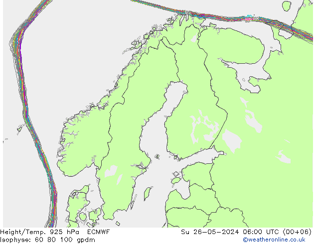 Hoogte/Temp. 925 hPa ECMWF zo 26.05.2024 06 UTC