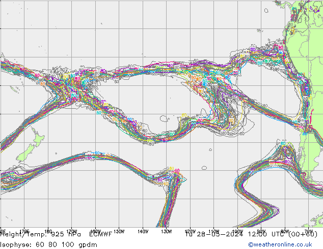 Height/Temp. 925 hPa ECMWF Tu 28.05.2024 12 UTC