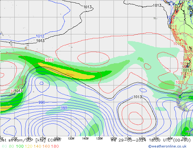 джет/приземное давление ECMWF ср 29.05.2024 18 UTC