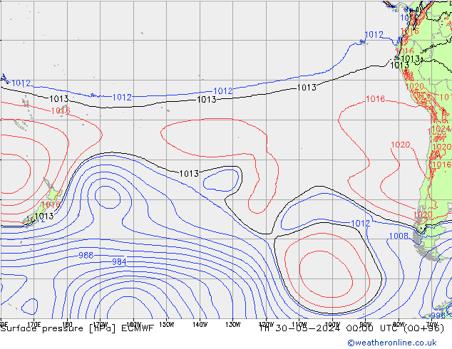 Luchtdruk (Grond) ECMWF do 30.05.2024 00 UTC