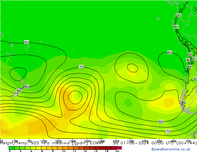 Height/Temp. 925 hPa ECMWF Sa 01.06.2024 00 UTC