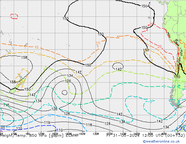 Height/Temp. 850 hPa ECMWF ven 31.05.2024 12 UTC