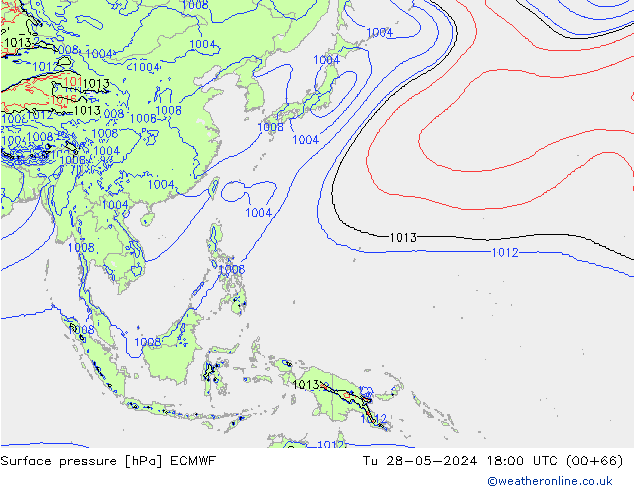 Luchtdruk (Grond) ECMWF di 28.05.2024 18 UTC