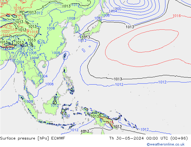 Luchtdruk (Grond) ECMWF do 30.05.2024 00 UTC