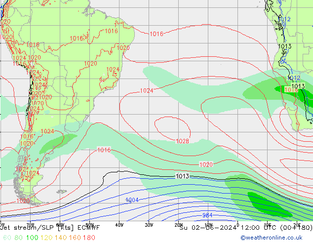 Jet stream/SLP ECMWF Su 02.06.2024 12 UTC