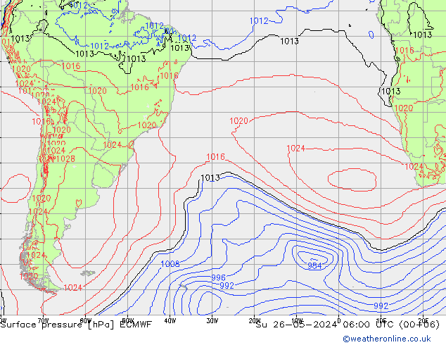 ciśnienie ECMWF nie. 26.05.2024 06 UTC