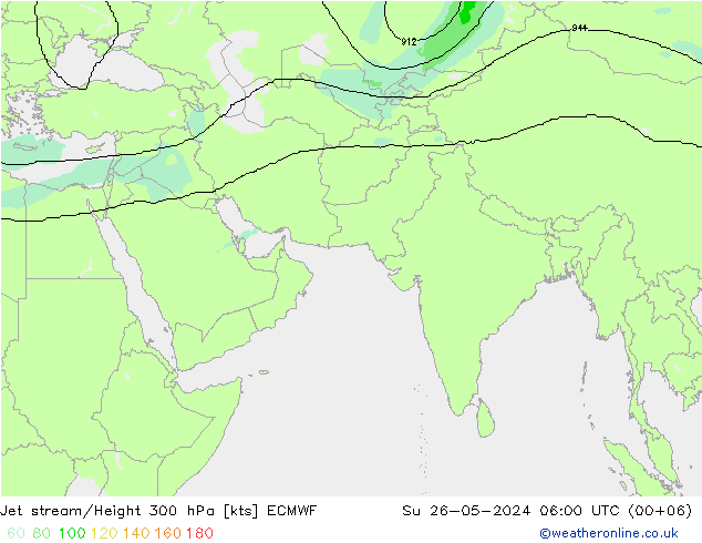 Jet stream/Height 300 hPa ECMWF Su 26.05.2024 06 UTC