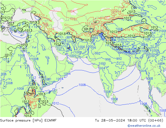 Surface pressure ECMWF Tu 28.05.2024 18 UTC