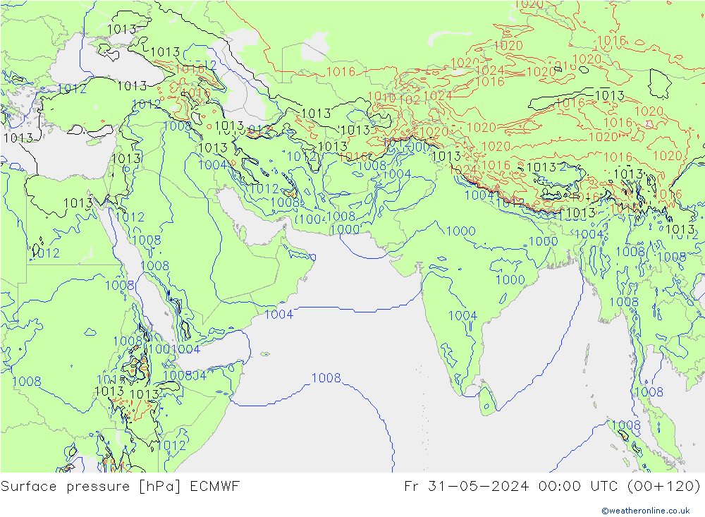 Yer basıncı ECMWF Cu 31.05.2024 00 UTC