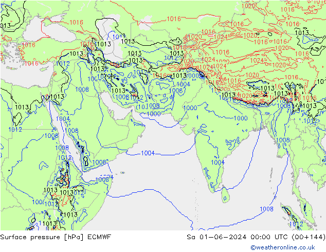 Luchtdruk (Grond) ECMWF za 01.06.2024 00 UTC