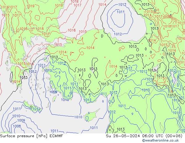 Yer basıncı ECMWF Paz 26.05.2024 06 UTC