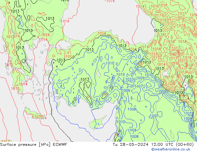 pressão do solo ECMWF Ter 28.05.2024 12 UTC