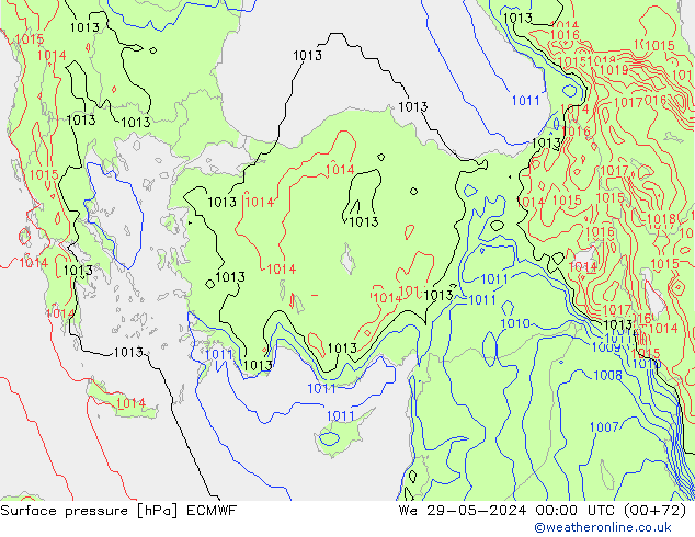 Surface pressure ECMWF We 29.05.2024 00 UTC