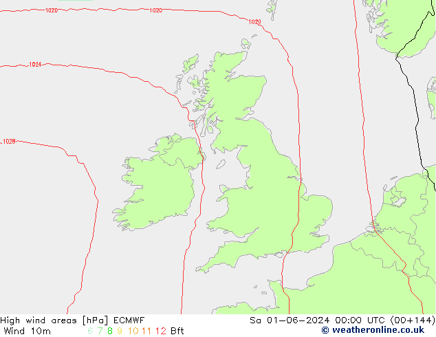 Izotacha ECMWF so. 01.06.2024 00 UTC