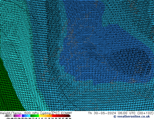 Height/Temp. 500 hPa ECMWF Th 30.05.2024 06 UTC