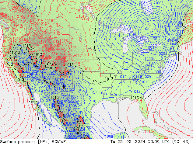 Luchtdruk (Grond) ECMWF di 28.05.2024 00 UTC