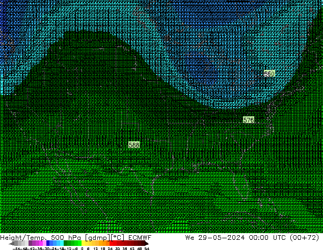 Yükseklik/Sıc. 500 hPa ECMWF Çar 29.05.2024 00 UTC